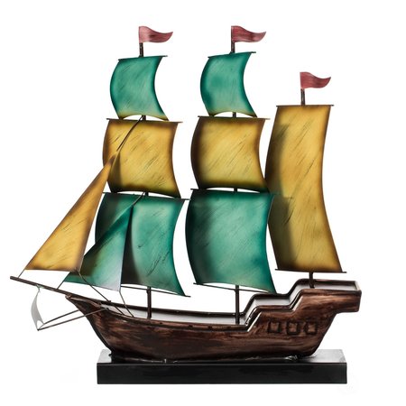 VINTIQUEWISE Nautical Home Decor Metal Sailboat Centerpiece Ship Decor Desktop Decoration, Color QI004320-C
